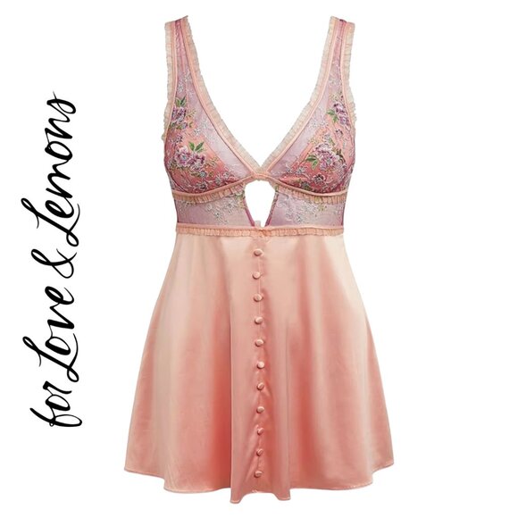 EUC! RARE! For Love and Lemons Euphoria Embroidered Floral Slip Dress Size XS - Picture 1 of 16
